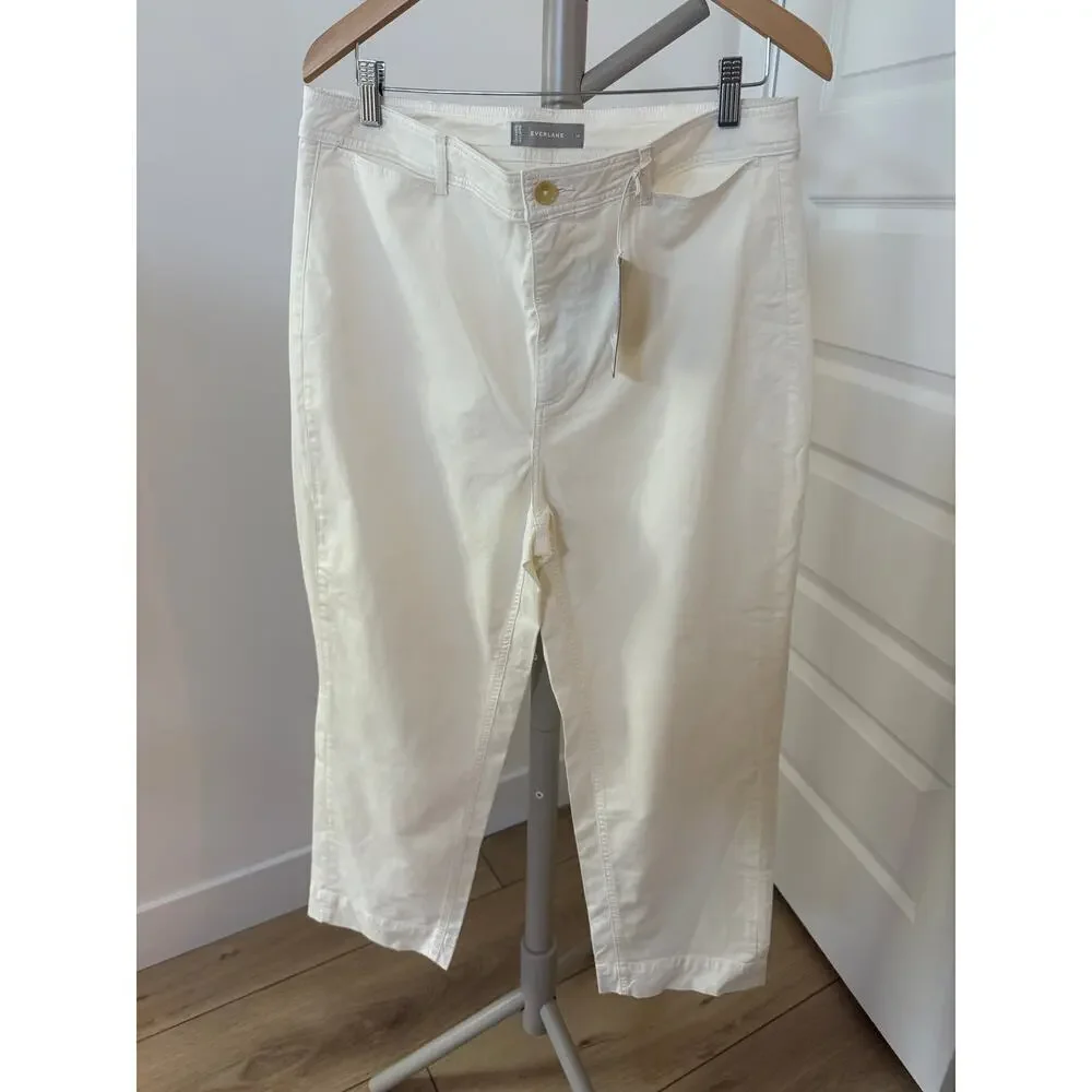 Everlane The Lightweight‎ Straight Leg Crop Off White Size 14